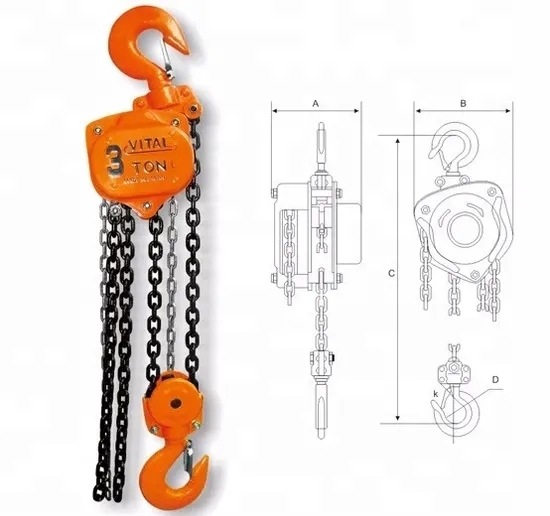 VT Heavy-Duty 10-Ton Manual Chain Hoist Pulley Block